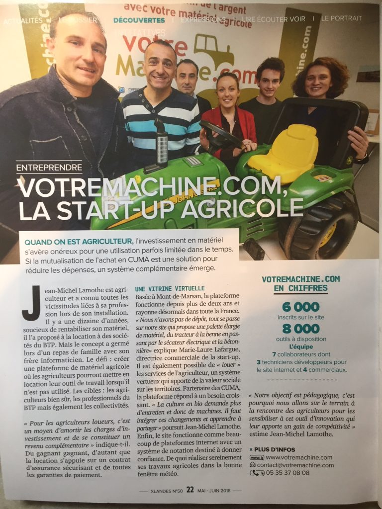 VotreMachine.com, la start up agricole